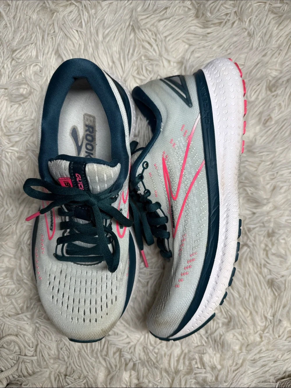 Brooks Women's Neutral Running Shoes - White with Pink and Navy